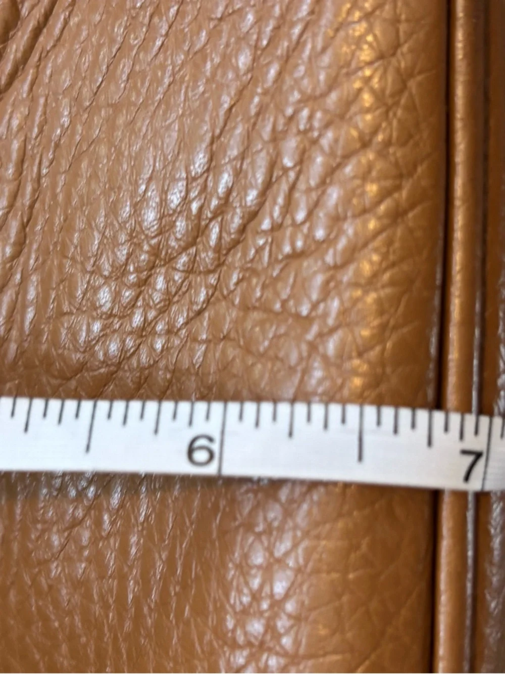 DKNY Tan Pebbled Leather Crossbody with Chain-Detail Strap - Picture 10 of 10